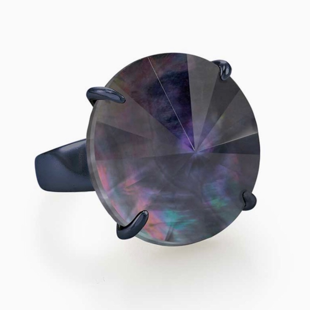 Kendra Scott Joile Navy Gunmetal Cocktail ring